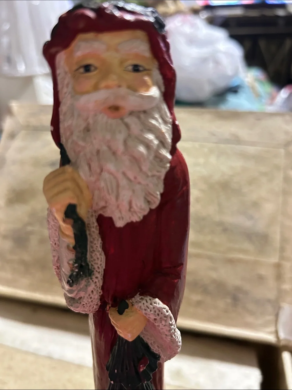 Skinny Santa Candle holder - Christmas Santa Claus GUC